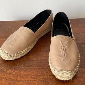 Saint Laurent Logo-embossed leather espadrilles